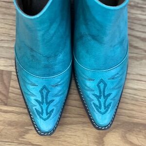 Turquoise Western Booties